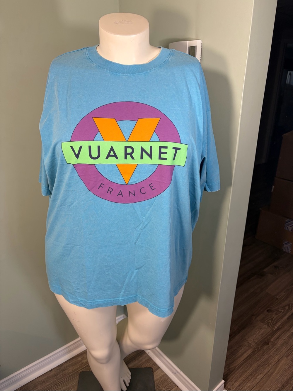 2. Vuarnet Light Blue Tee with Purple Ring and Orange V